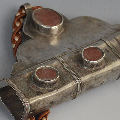 Silver & Carnelian Turkman Hollow Tube Necklace