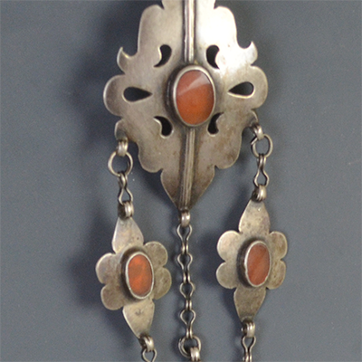 Turkman Silver & Carnelian Turkman Headpiece #1