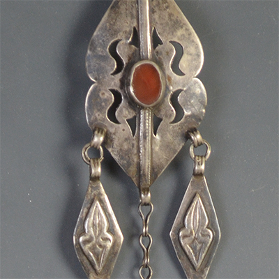 Silver & Carnelian Turkman Headpiece - Tekaki3