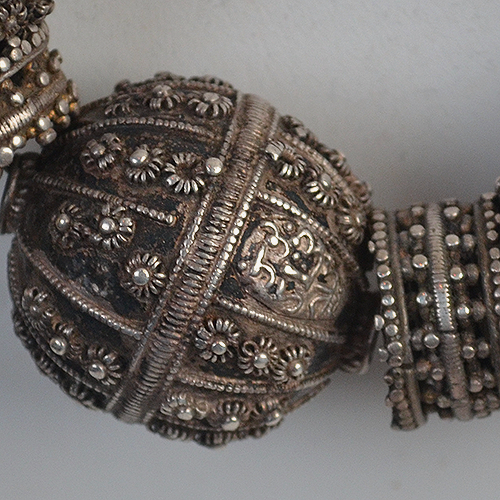 Yemen Silver Bead Necklace - Finished Necklace