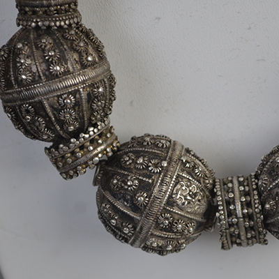 Yemen Silver Bead Necklace - Finished Necklace