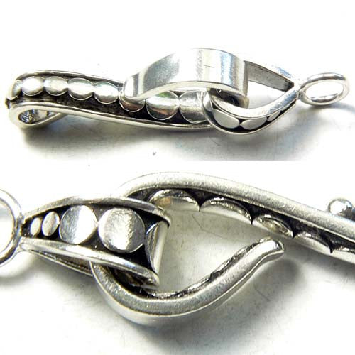 Sterling Silver S Hook Clasp with Bali Style Rope and Swirl Design Jewelry  Making Supplies Chain Findings